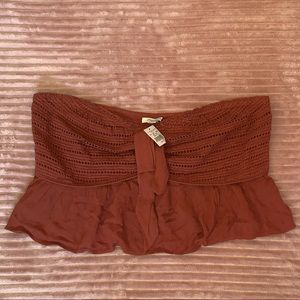 American Eagle Crochet Tie Front Tube Top